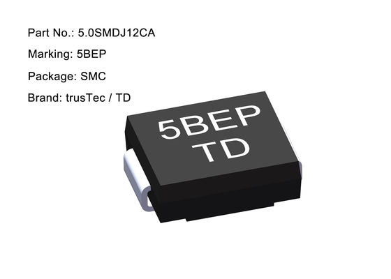 Yüksek Güçlü SMD TVS Diyot 12v 5000W 5.0SMDJ12CA Sıkma Gerilimi 19.9V